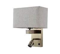 Fabrilamp Aplique Moderno Gabriel Cuero - pantalla beis, 1xE27 + lector LED