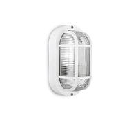EDM Aplique Óvalo Tarragona IP54 E27 40W 20x11,3 cm Blanco