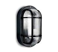 EDM Aplique Ovalo Tarragona IP54 1xE27 40W 20x11,3 cm Negro