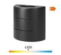 APLIQUE LED 6W 60lm 4000K LUZ DIA IP65 12x12x6cm OVALADO CON RAYAS EDM