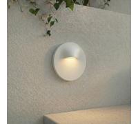 Aplique LED empotrable Lindby Alune, blanco, redondo, Ø 8 cm, IP65