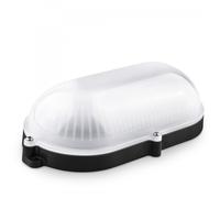 Aplique led oval negro ext.ip65 9w.fria EL PRECIO INCLUYE 3 UNIDADES