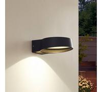 Aplique LED para exterior Jesiba de Lindby, antracita, aluminio, Ø 16 cm