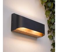 Aplique LED para exterior Lenore de Lindby, negro, metal, 36,5 cm