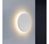 Aplique LED para exterior Lindby Selinel, blanco, Ø 23 cm, número de casa