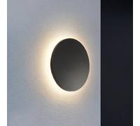 Aplique LED para exterior Lindby Selinel, negro, 23 cm, con número de casa