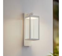 Aplique LED para exterior Lucande «Ferdinand», blanca, de metal, 38 cm