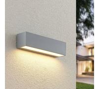 Lucande LED Lámpara de pared Led exterior Lengo (Moderno) en Gris hecho Aluminio (1 llama, lámparas para aplique, lámpara