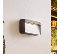 Aplique LED para exterior Lucande Tiburia, negro, aluminio