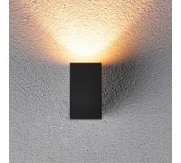 Paulmann 94710 Luminaria exterior LED Flame respetuoso con los insectos IP44 cuadrada 58x103mm 2200K 4W 265lm 230V 75° antracita, metal, luz dorada