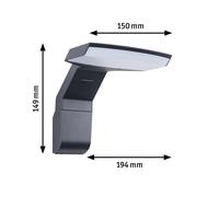 Aplique LED para exterior Paulmann Zenera, 2200 K, antracita IP44