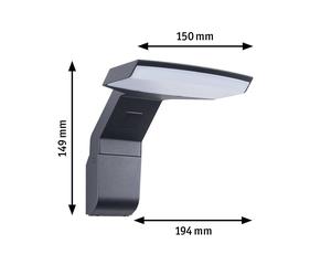 Aplique LED para exterior Paulmann Zenera, 2200 K, antracita IP44