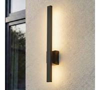 Aplique LED para exterior Sakari de Lindby, negro, aluminio, altura 50 cm