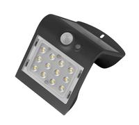 Aplique led solar negro con sensor 2 w
