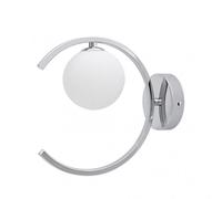 Aplique moderno en cromo con tulipa de cristal modelo conil fabrilamp