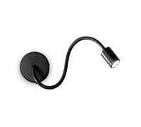 Aplique moderno Focus-1, metal negro, LED, 4W, 3000K, luz cálida