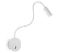 Aplique moderno Focus-2, metal blanco, LED, 3,5W, 3000K, luz cálida