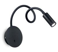 Aplique moderno Focus-2, metal negro, LED, 3,5W, 3000K, luz cálida