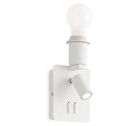 Aplique moderno Gea, metal blanco, 2 luces, casquillo E27