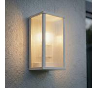 Aplique para exterior Lindby Peldar, gris claro/estriado, 26 cm, IP44