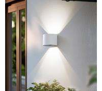 Aplique para exterior Lindby Smart LED Dara blanco redondo CCT RGB Tuya