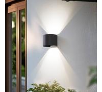 Aplique para exterior Lindby Smart LED Dara gris redondo CCT RGB Tuya