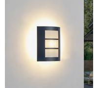 Aplique para exterior Lindby Vimal, E27, 26 cm, negro, aluminio