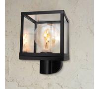 Aplique para exterior SEGULA Moderna, acero inoxidable, cristal, negro, E27