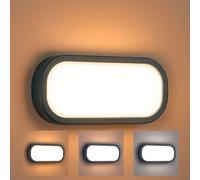 Aplique Pared, Plafón Techo, Exterior, 18W, 1800Lm, IP65 Impermeable, Lampara Rectangular Moderna, Luz Seleccionable 3000K 4000K 6000K, ideal para jadin, terraza, porche, garaje o patio (1, TABY)