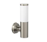 Aplique PORU para exterior acero inoxidable redondo + lámpara LED blanco extra
