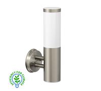 Aplique PORU para exterior IP44 acero inoxidable redondo incl. lámpara E27