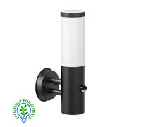 Aplique PORU para exterior negro redondo detector de movimiento incl. lámpara