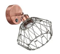 Aplique RETRA interruptor bronce mate redondo casquillo E27 jaula pantalla