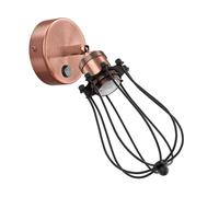 Aplique RETRA interruptor bronce mate redondo casquillo E27 jaula pantalla negro