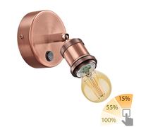 Aplique RETRA interruptor bronce mate redondo + lámpara LED 778lm blanco