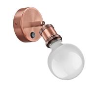 Aplique RETRA interruptor bronce mate redondo + lámpara LED 845lm blanco