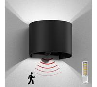 Aplique RUNEL detector de movimiento para exterior negro IP65 Up & Downlight