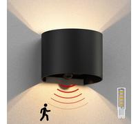 Aplique RUNEL detector de movimiento para exterior negro IP65 Up & Downlight