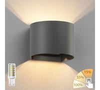 Aplique RUNEL para exterior antracita IP65 Up & Downlight + lámpara LED