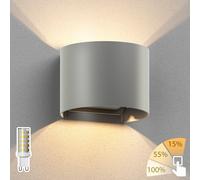 Aplique RUNEL para exterior gris IP65 Up & Downlight + lámpara LED max.