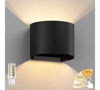 Aplique RUNEL para exterior negro IP65 Up & Downlight + lámpara LED max.