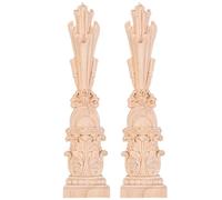 Aplique sin Pintar Tallada de Madera 2 Piezas de Columna Romana | Madera, Líneas de Talla Claras y Textura Cuidada, Fácil de Pegar, Estilo Clásico Vintage