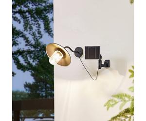 Aplique solar LED Lindby Virane, negro, aluminio