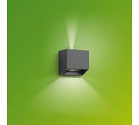Aplique solar para exterior Alix (4,3 W, L x An x Al: 10 x 10 x 10 cm, Negro, IP44, 800 lm)