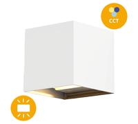 Aplique sordo ip65 2x3w led cct 3000/4000/6500k l.10xan.10xal.10cm bla