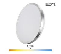 Aplique super led de superficie 12w 1160lm 4000k Ø26x5,8cm marco crom