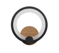 Aplique sydney 10w 4000k negro/madera oscura 19,5x19x 5 cm 1300lm
