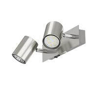 Aplique WAIKA de dos luces con interruptor cromo mate incl. lámparas LED GU10