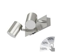 Aplique WAIKA de dos luces con interruptor cromo mate incl. lámparas LED GU10