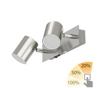 Aplique WAIKA de dos luces con interruptor cromo mate incl. lámparas LED GU10